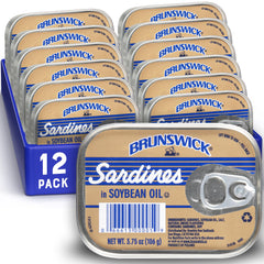 Brunswick can front view showing label and size, showcasing convenient pantry staple