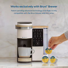 BRUVI open box with 20 B-Pods visible, showing convenient portioning benefit