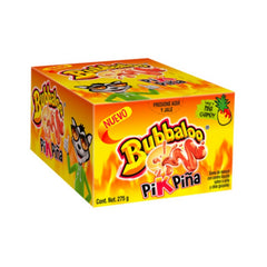 Generic Bubbaloo Pik-Piña front packaging showing 47-piece count and bright pineapple art for easy gifting
