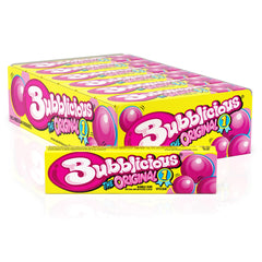Bubblicious front packaging showing 18 packs for easy restocking