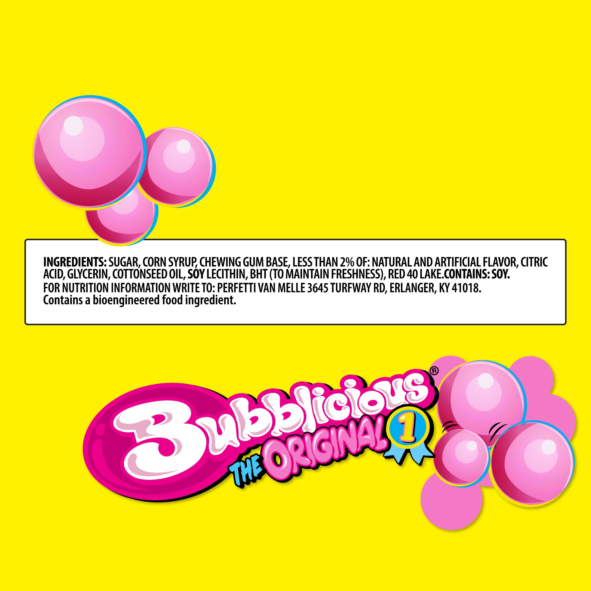 Bubblicious nutrition label detail helping shoppers check ingredients