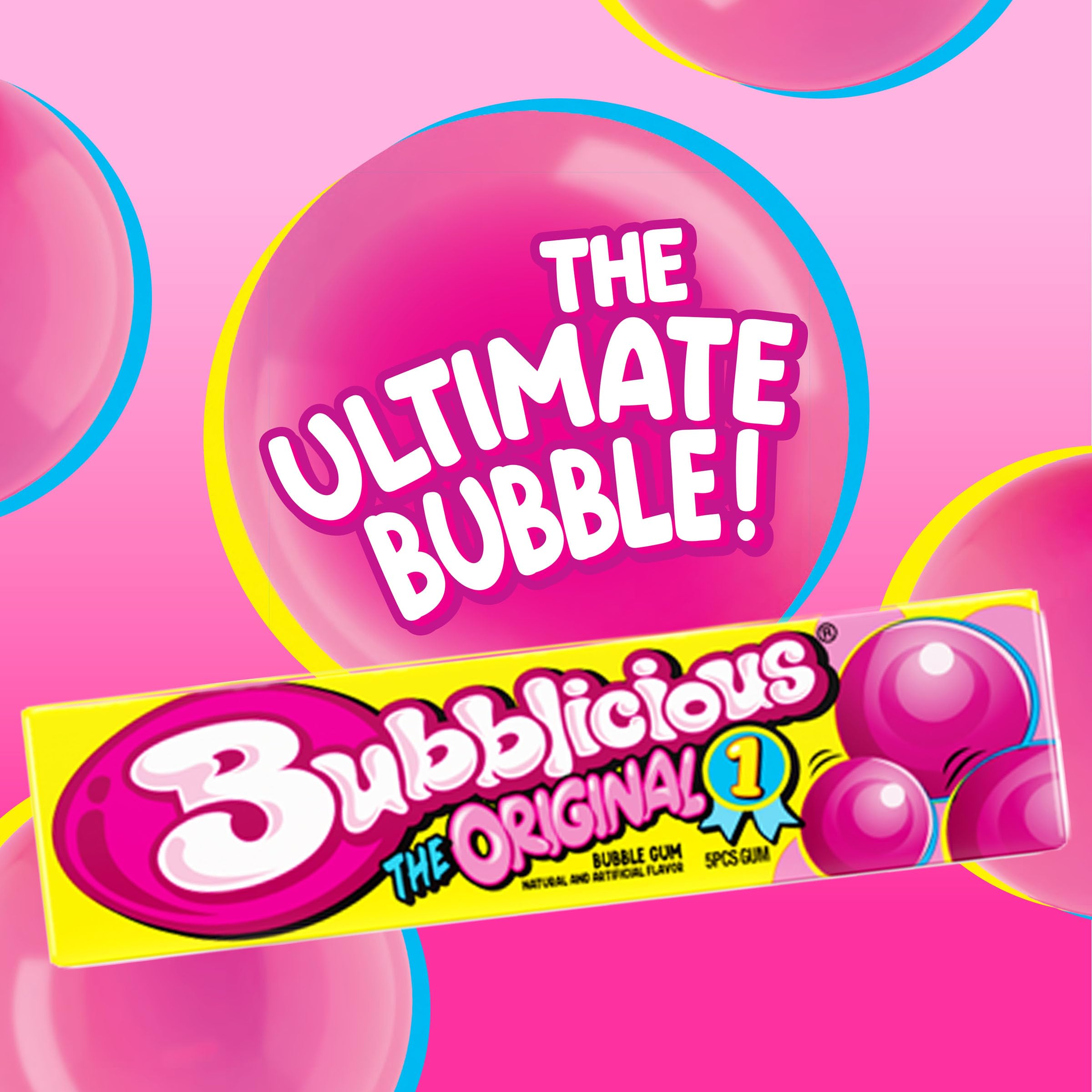 Bubblicious opened five-piece pack ready to share at events