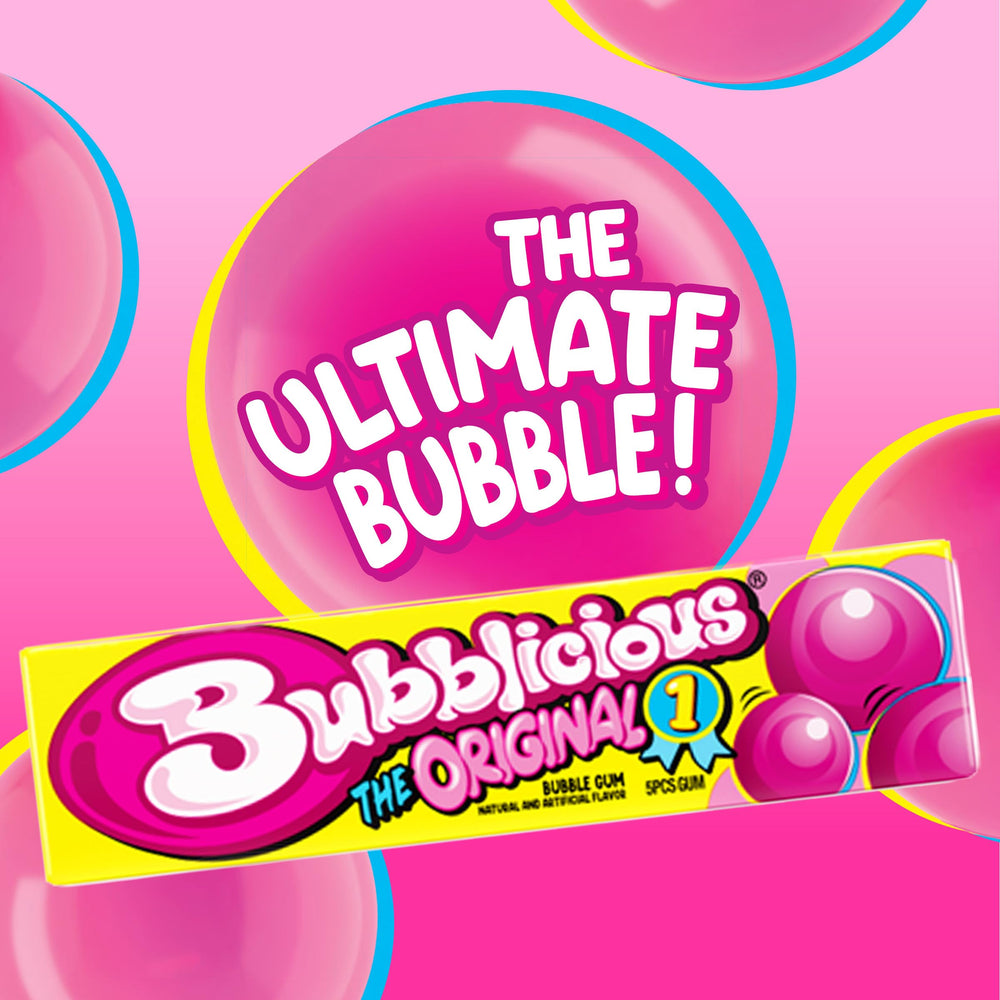 Bubblicious opened five-piece pack ready to share at events
