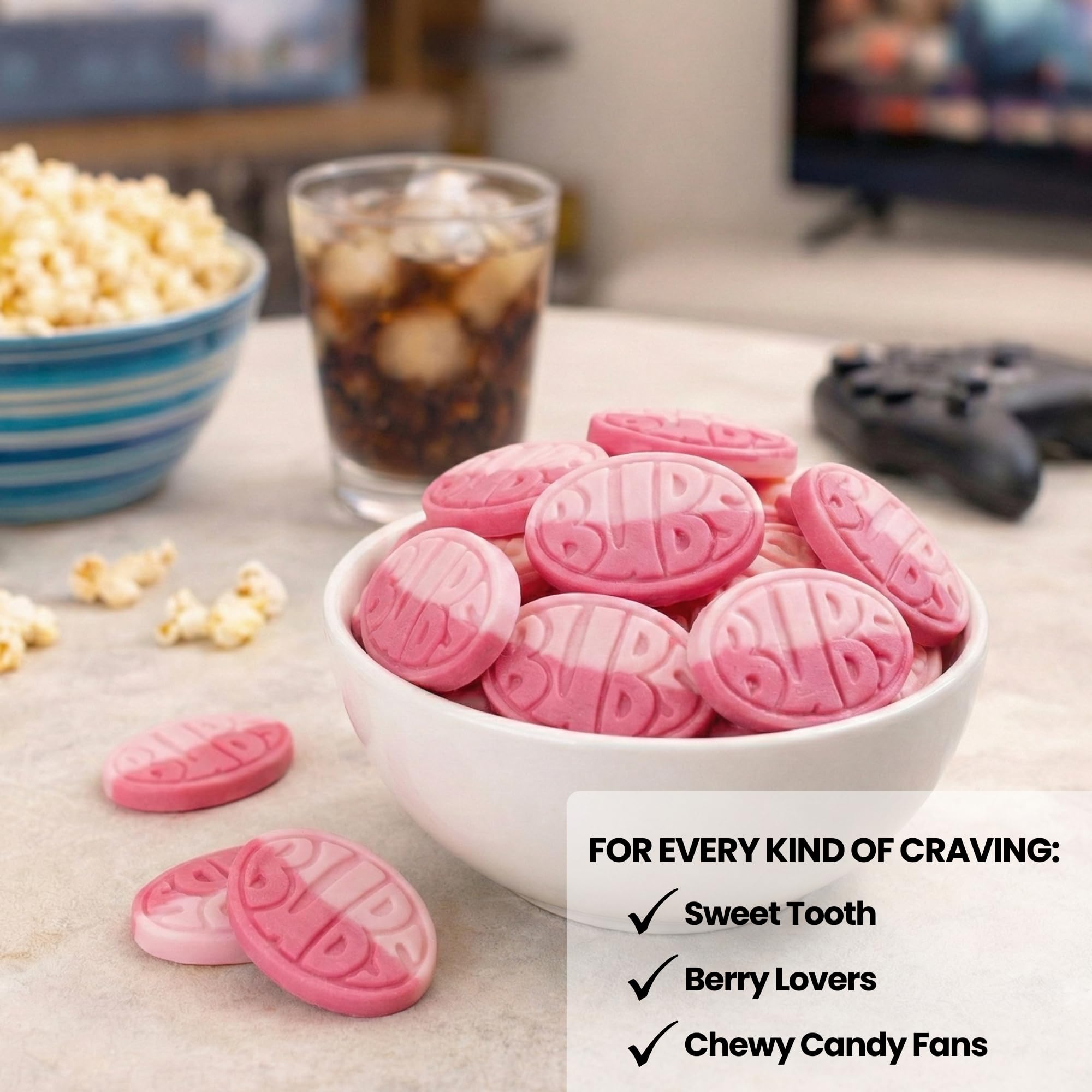 Try New Treats Bubs in a hand for a lifestyle snack moment and convenience