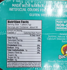 Buc-ee's wintergreen tin held in hand to show size and portability for on-the-go freshness