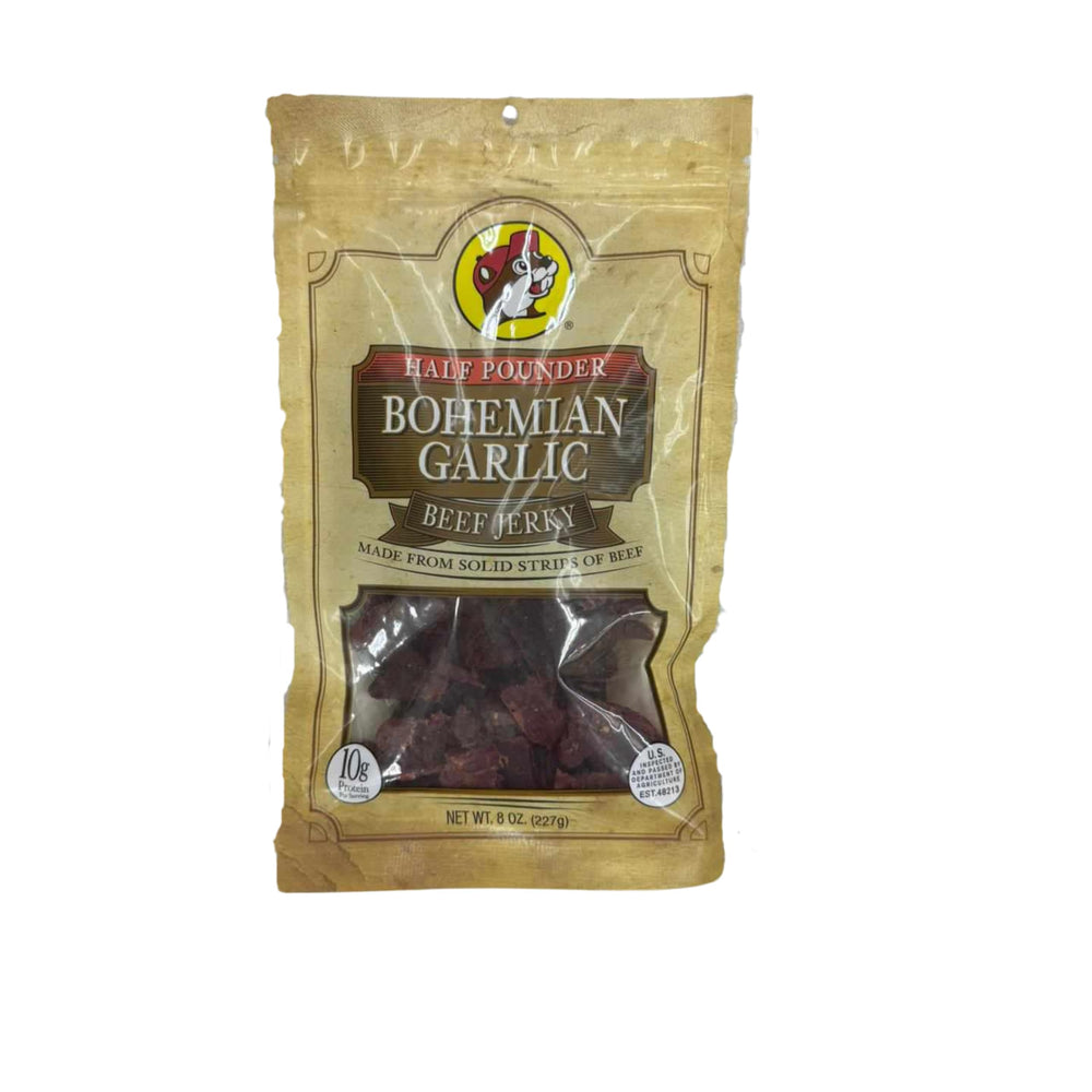 Buc-ee's front packaging showing 8 oz, resealable pack for lasting freshness