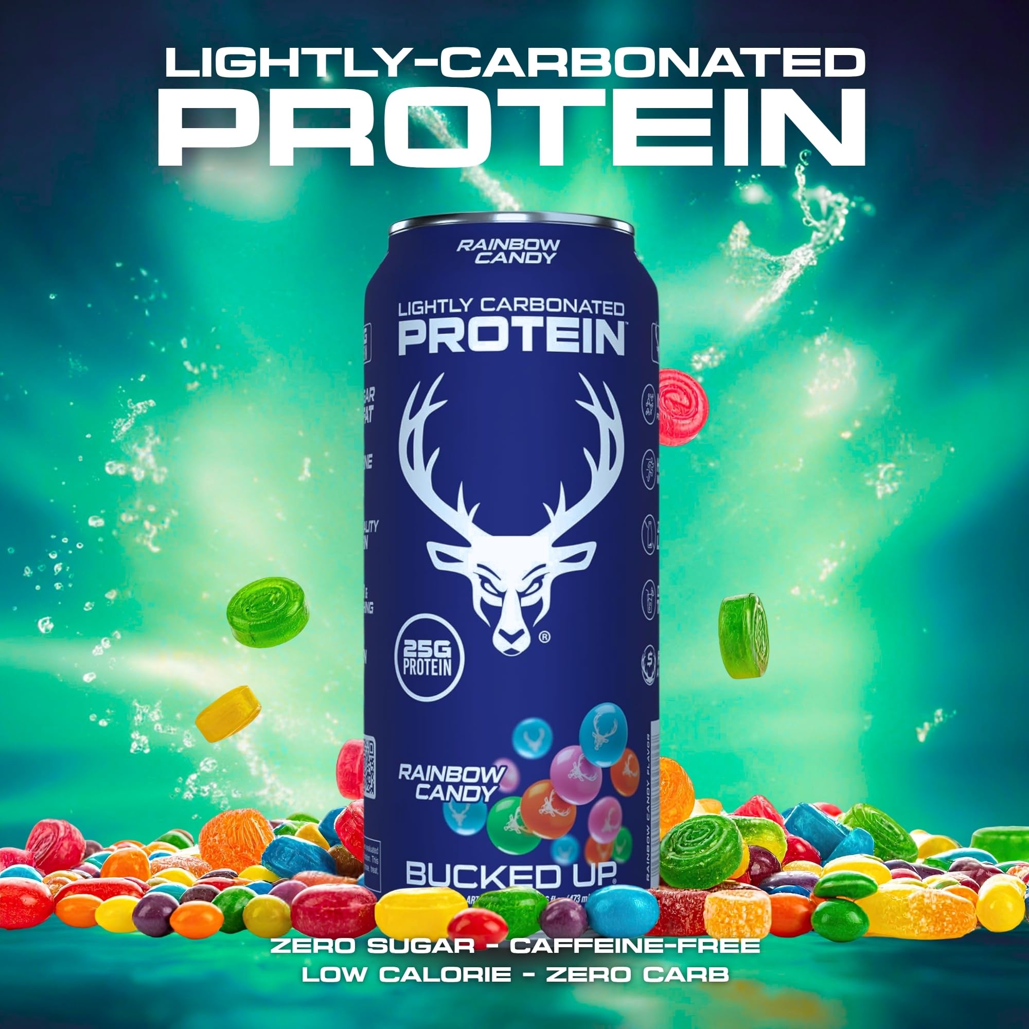 Bucked Up close-up label highlighting ingredient clarity and protein amount benefits