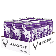 Bucked Up front can grape showing look and branding with instant recognition benefit