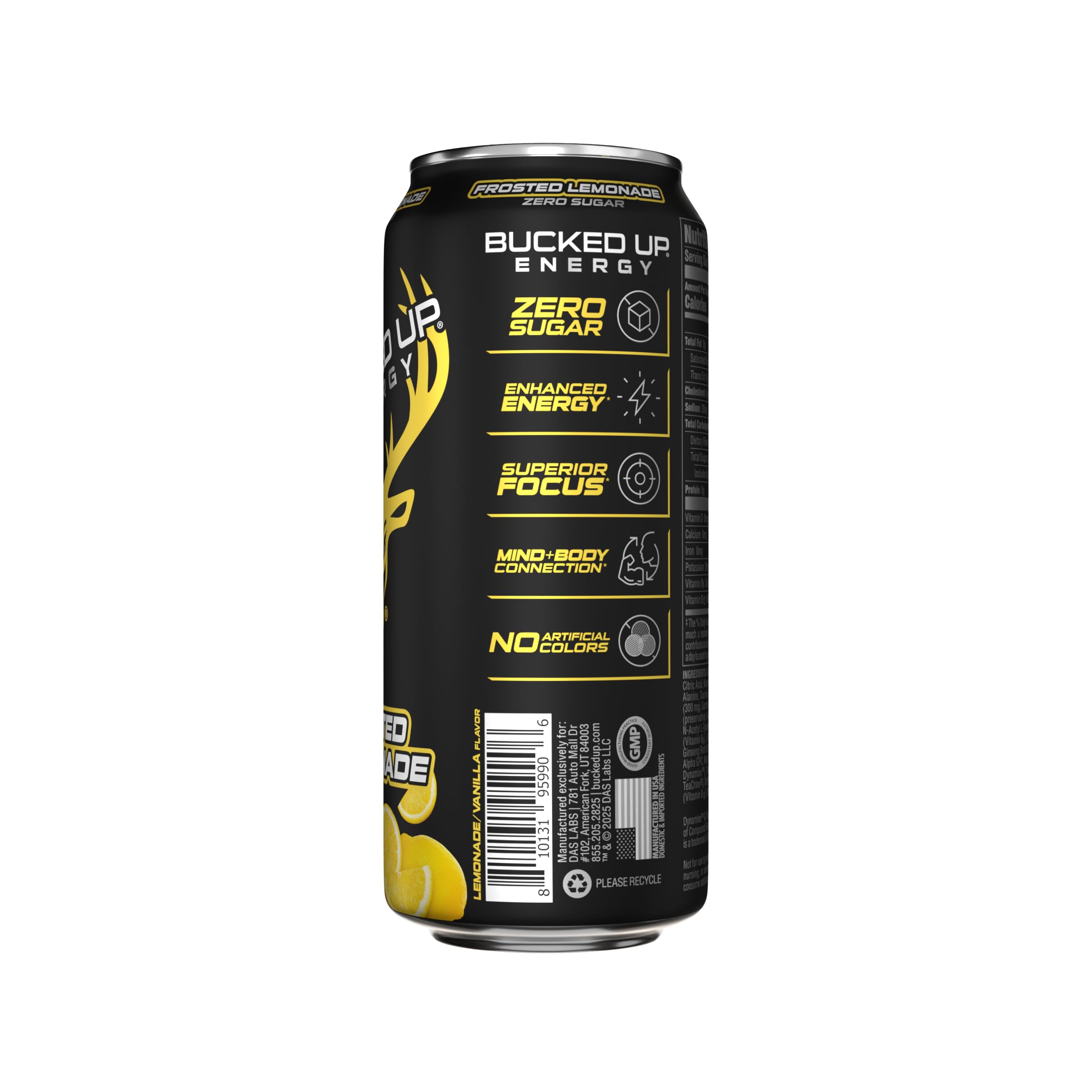 Bucked Up open can being poured into glass showing carbonation and refreshing texture benefit