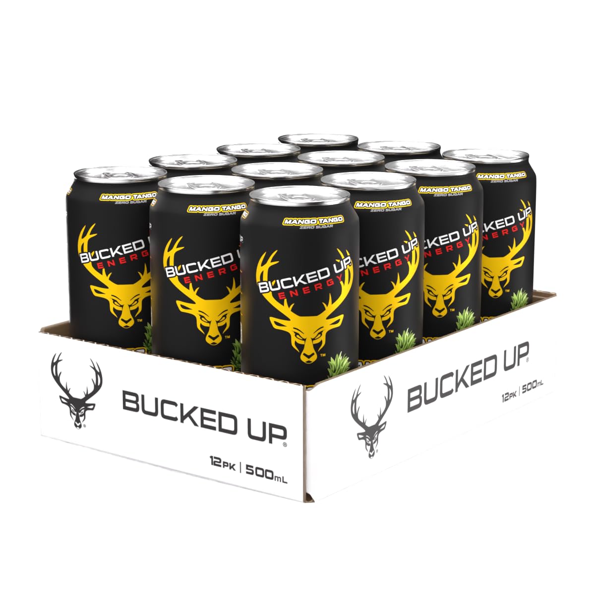 Bucked Up close-up can top with pull tab open highlighting ready-to-drink convenience