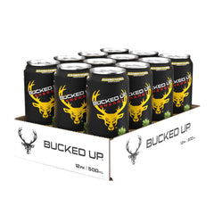 Bucked Up close-up can top with pull tab open highlighting ready-to-drink convenience