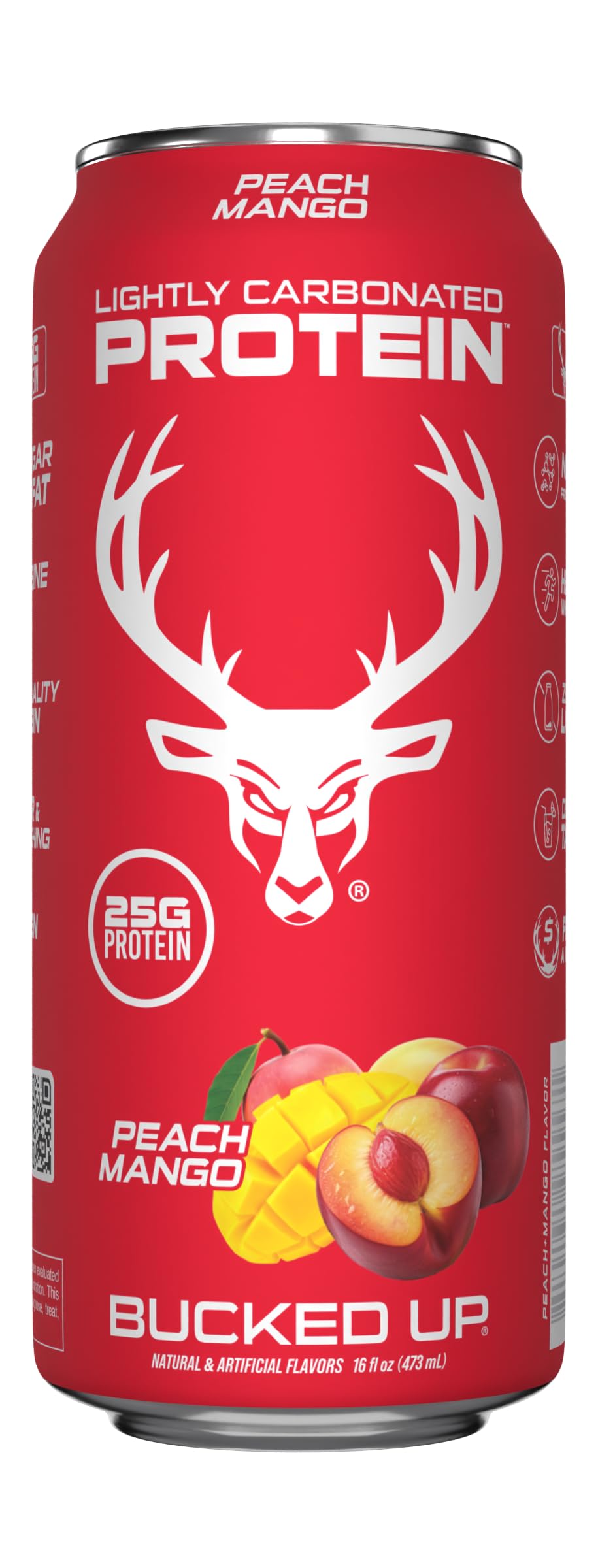 Bucked Up open can with fizz illustrating refreshing carbonation benefit