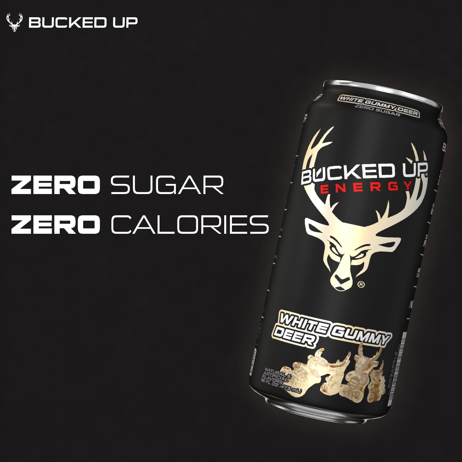 Bucked Up can held to show standard 16 oz size and on-the-go portability benefit