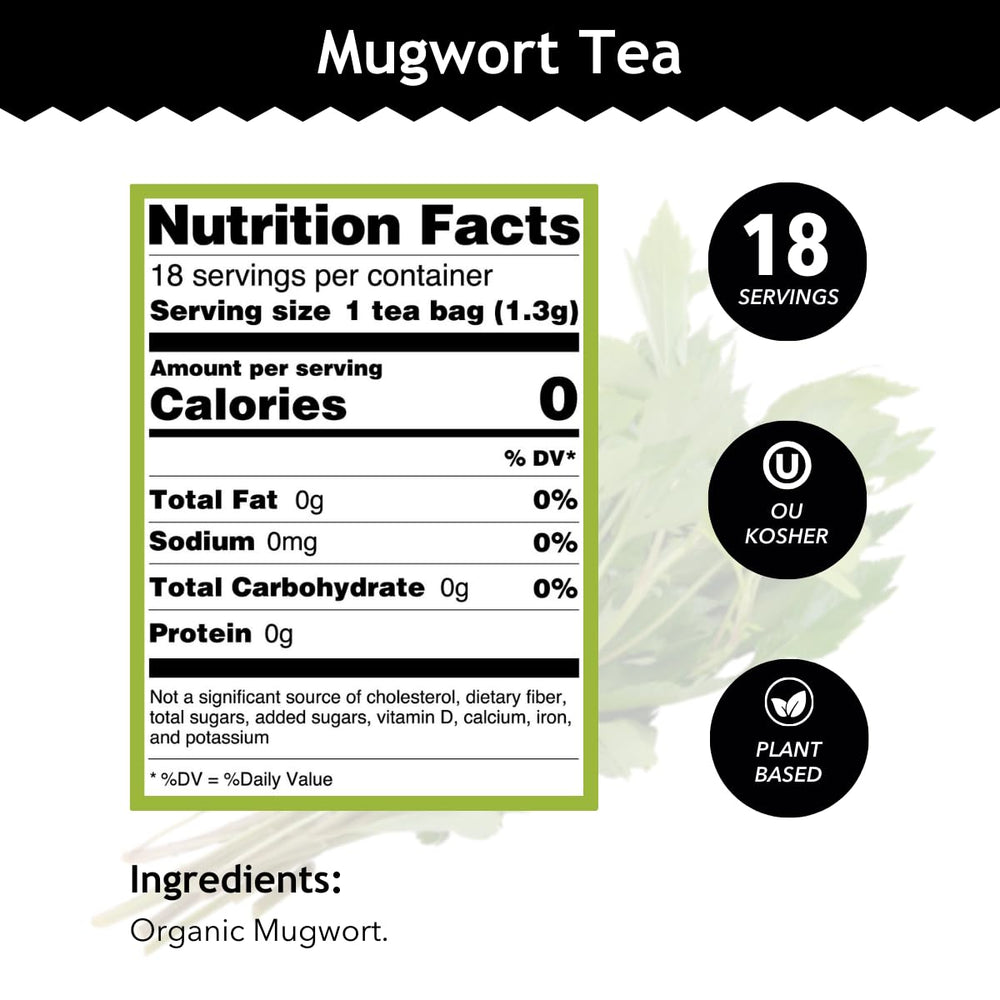 Buddha Teas dry mugwort leaves detail showing texture and purity