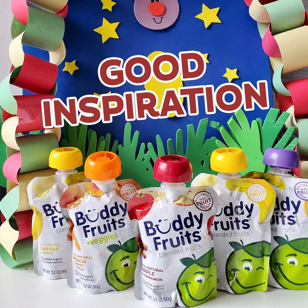 Buddy Fruits BPA-free label close-up emphasizing safer food packaging