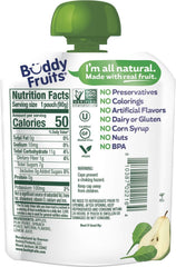 Buddy Fruits close-up label view showing ingredients and clean-label benefit