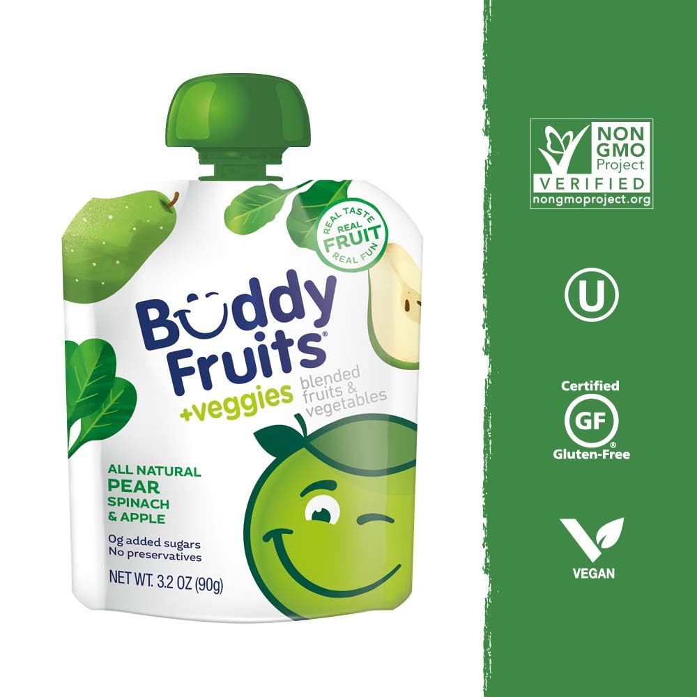 Buddy Fruits puree texture close-up showing smooth consistency and easy-eat benefit