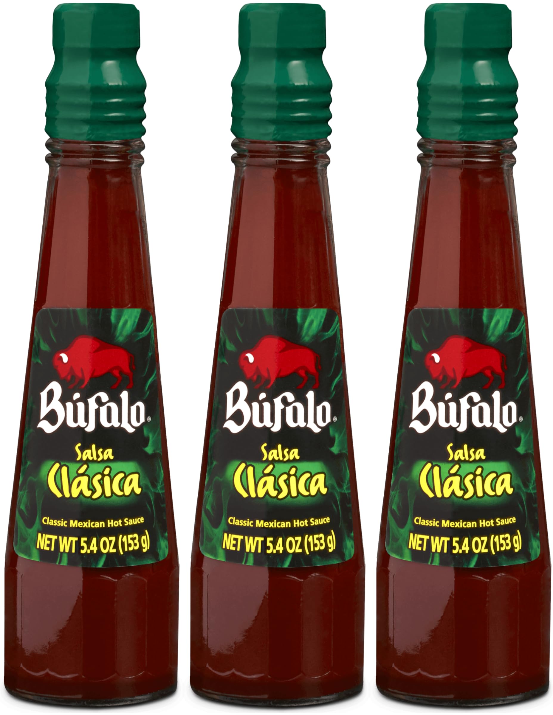 Bufalo bottle front view showing label and portion control benefit