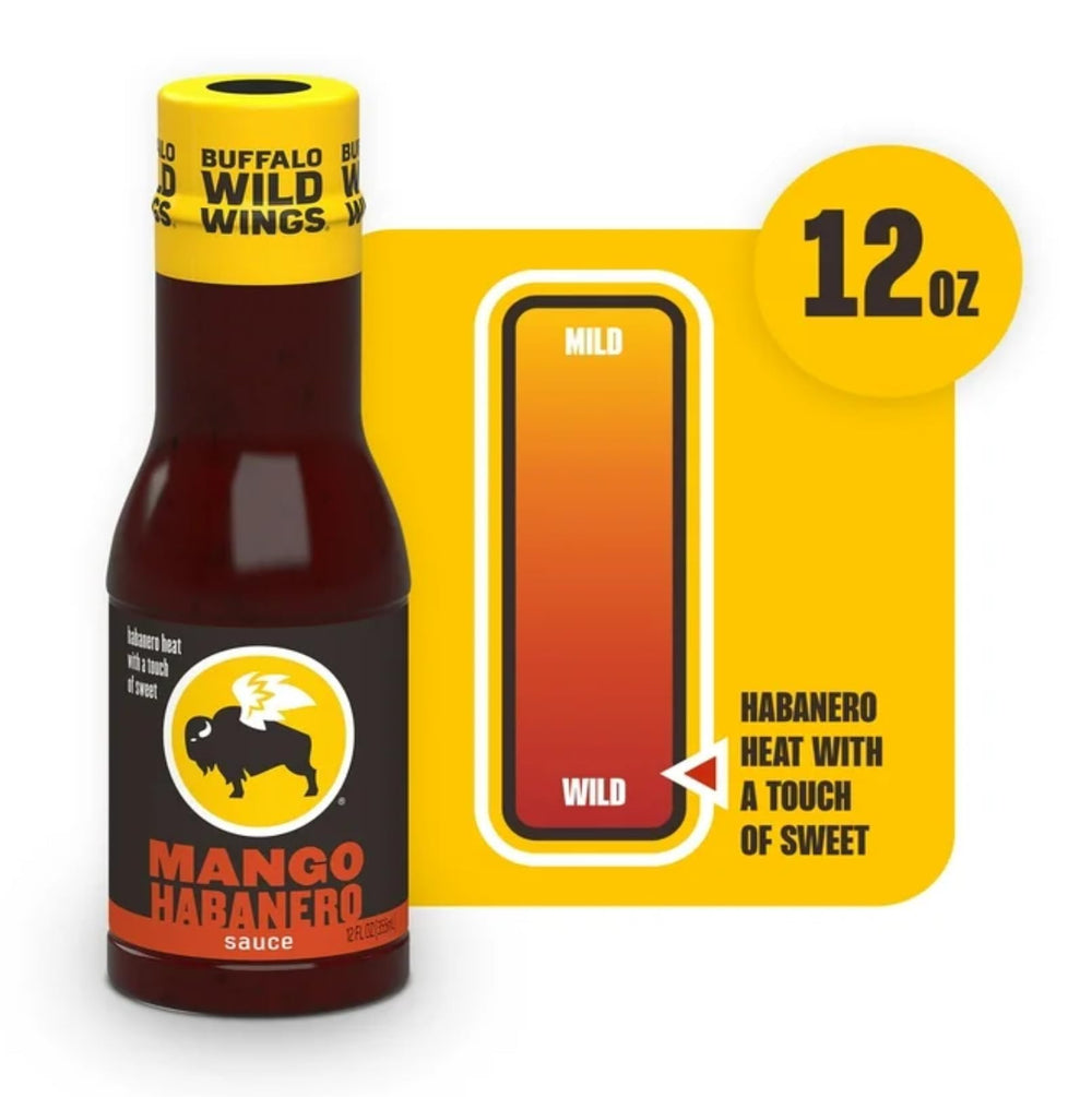 buffalo wild wings sauced wings plated with mango habanero, enhances wing flavor appeal