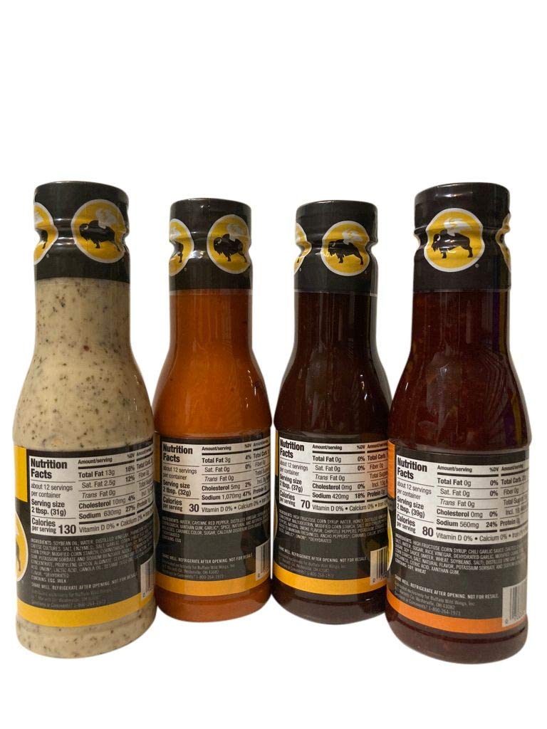 Buffalo Wild Wings sauce pour closeup showing texture and sheen for easy coating benefit