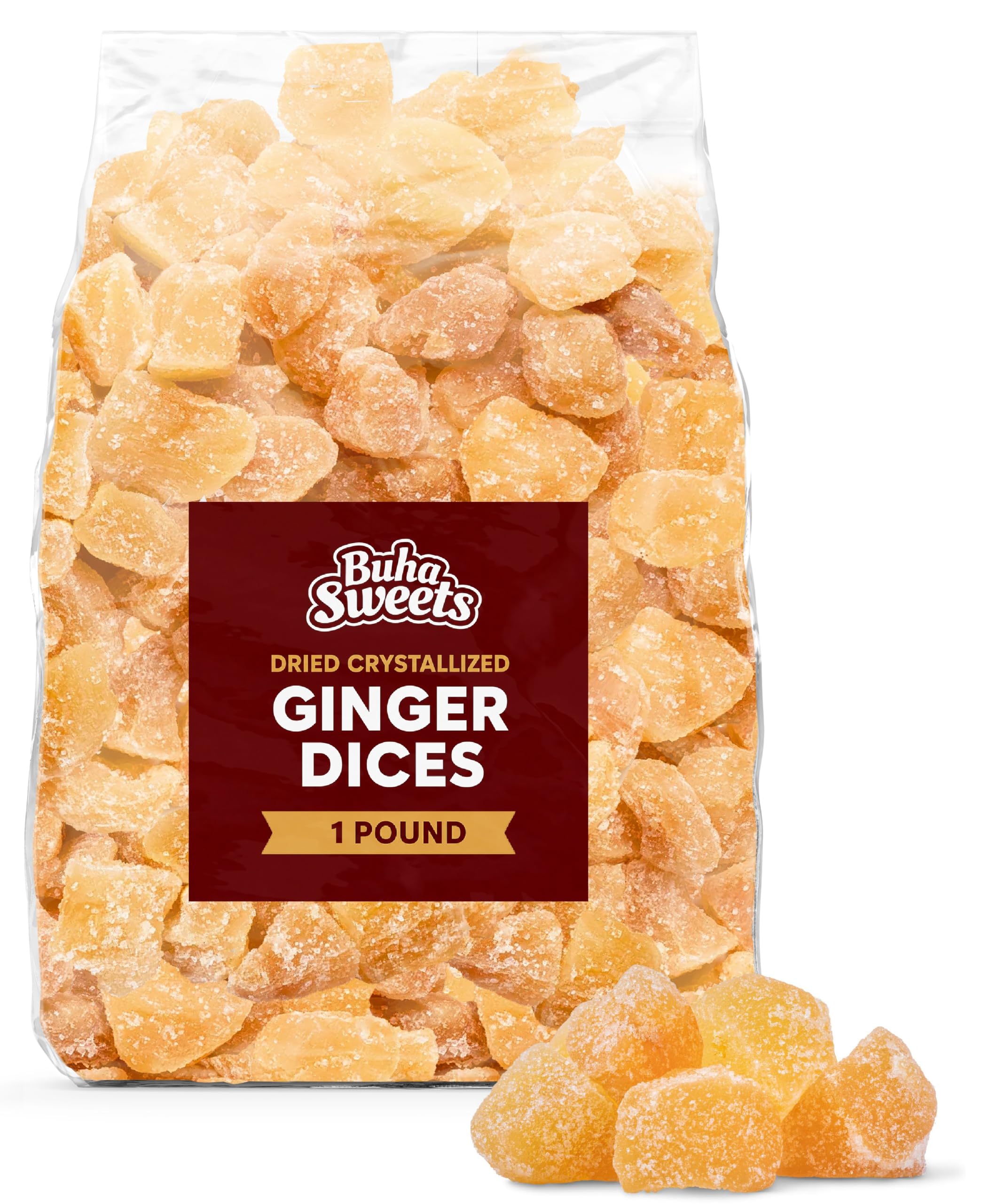 Buha Sweets front of bag showing 1 lb packaging and product benefit