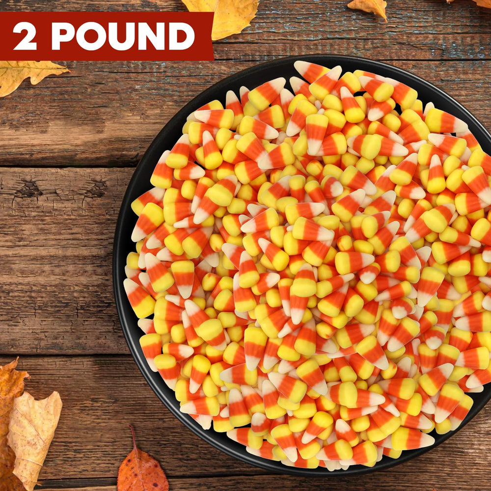 Buha Sweets candy corn in decorative bowl adding seasonal color to a table display