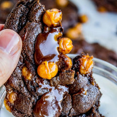 Buha Sweets caramel bits melting smoothly in bowl for sauces and dips