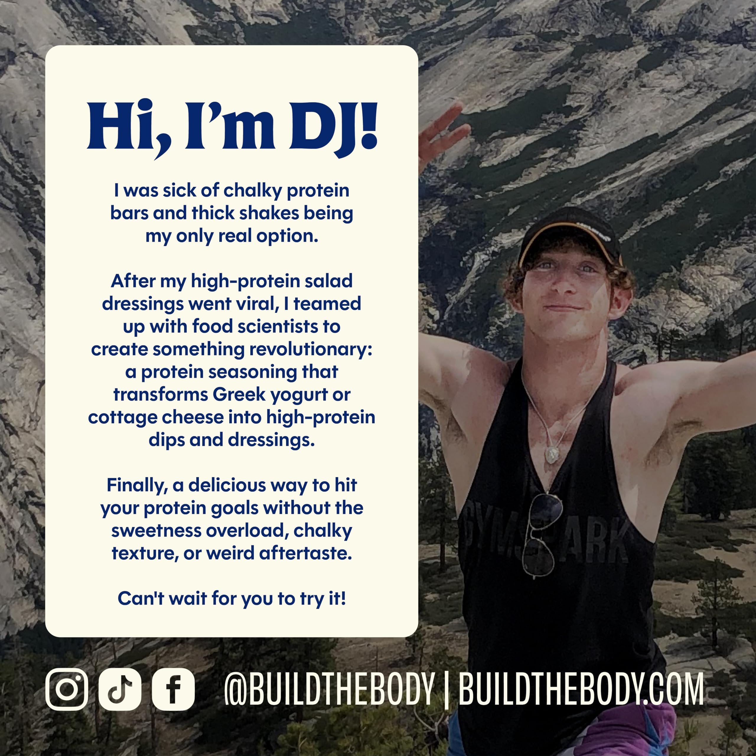Build the Body jar on kitchen counter in meal-prep lifestyle scene