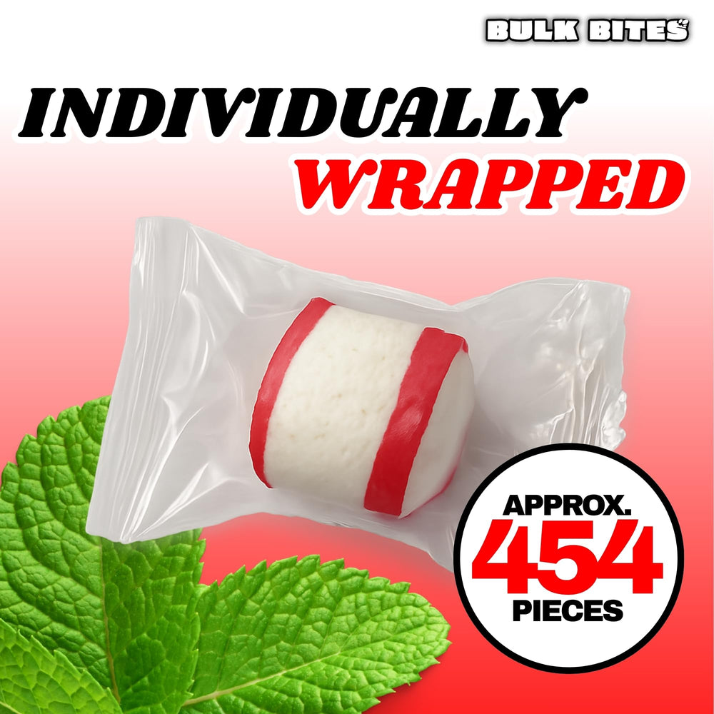 Bulk Bites individually wrapped mint pile demonstrating freshness benefit