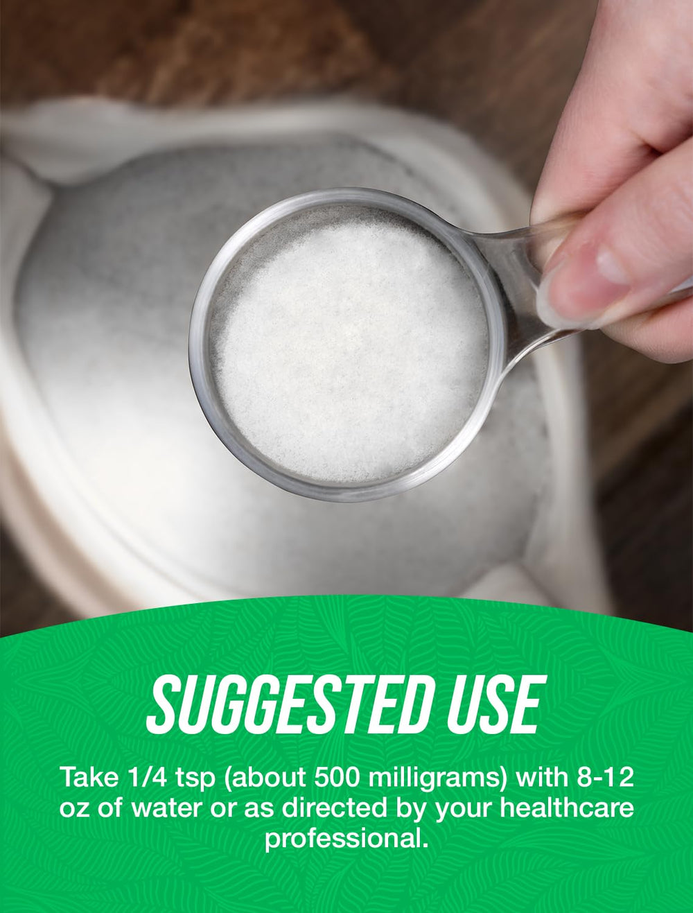 BulkSupplements measured serving on kitchen scale, accurate 500 mg portioning benefit
