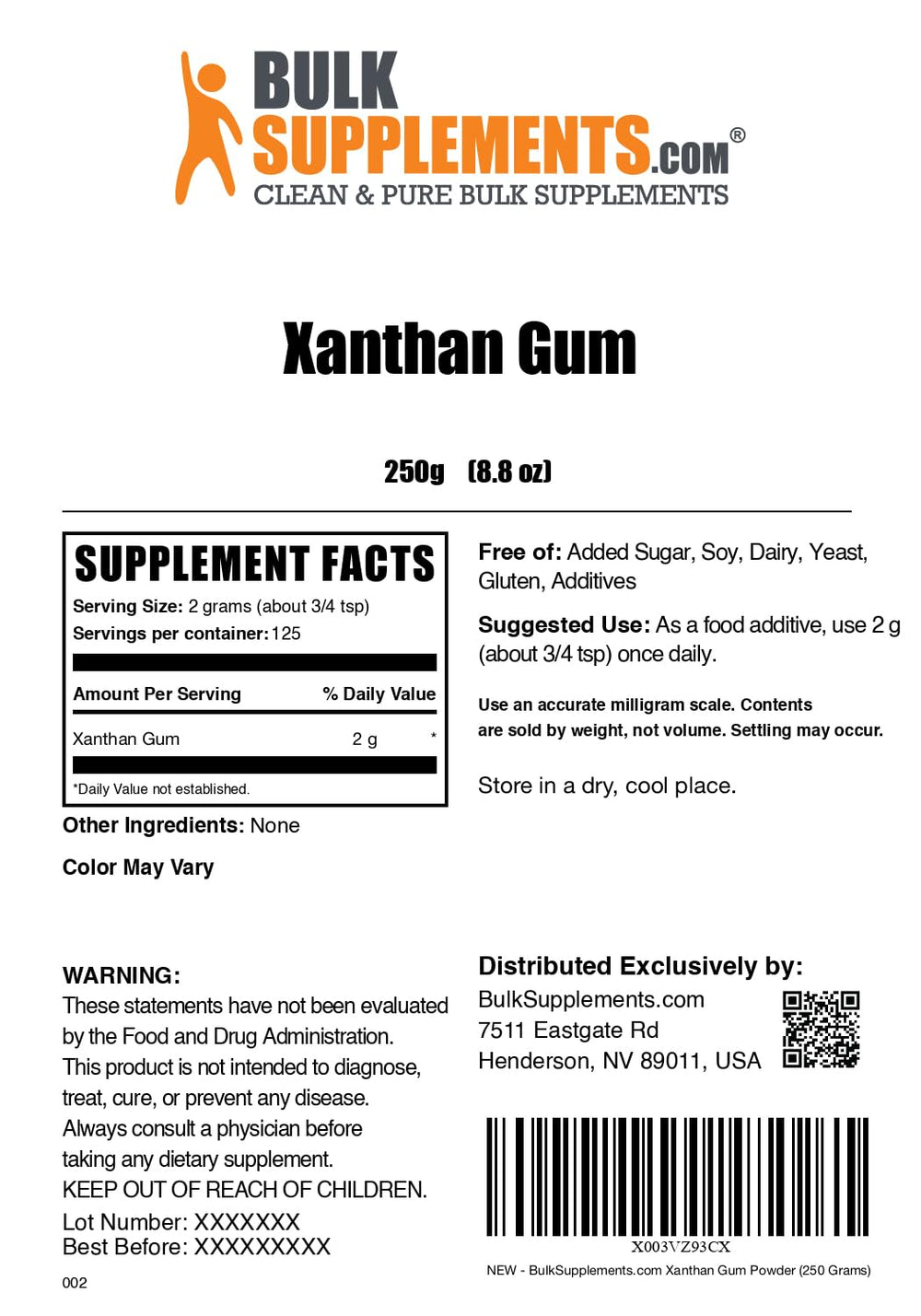BulkSupplements xanthan gum beside a kitchen scale for portion and yield accuracy