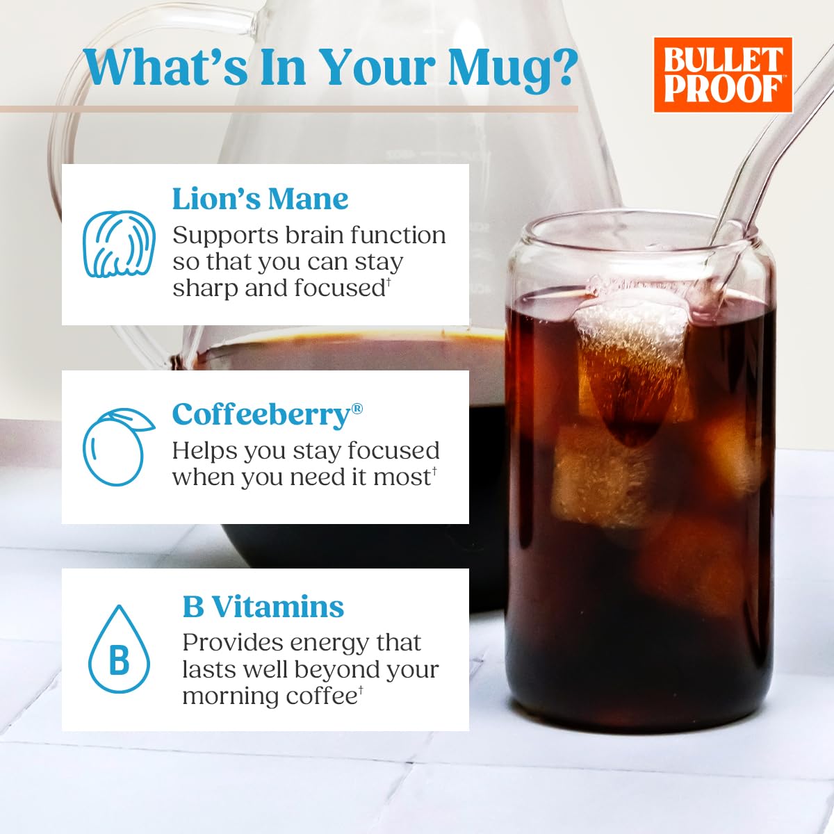 Bulletproof close-up roasted beans highlighting medium-dark roast for rich flavor