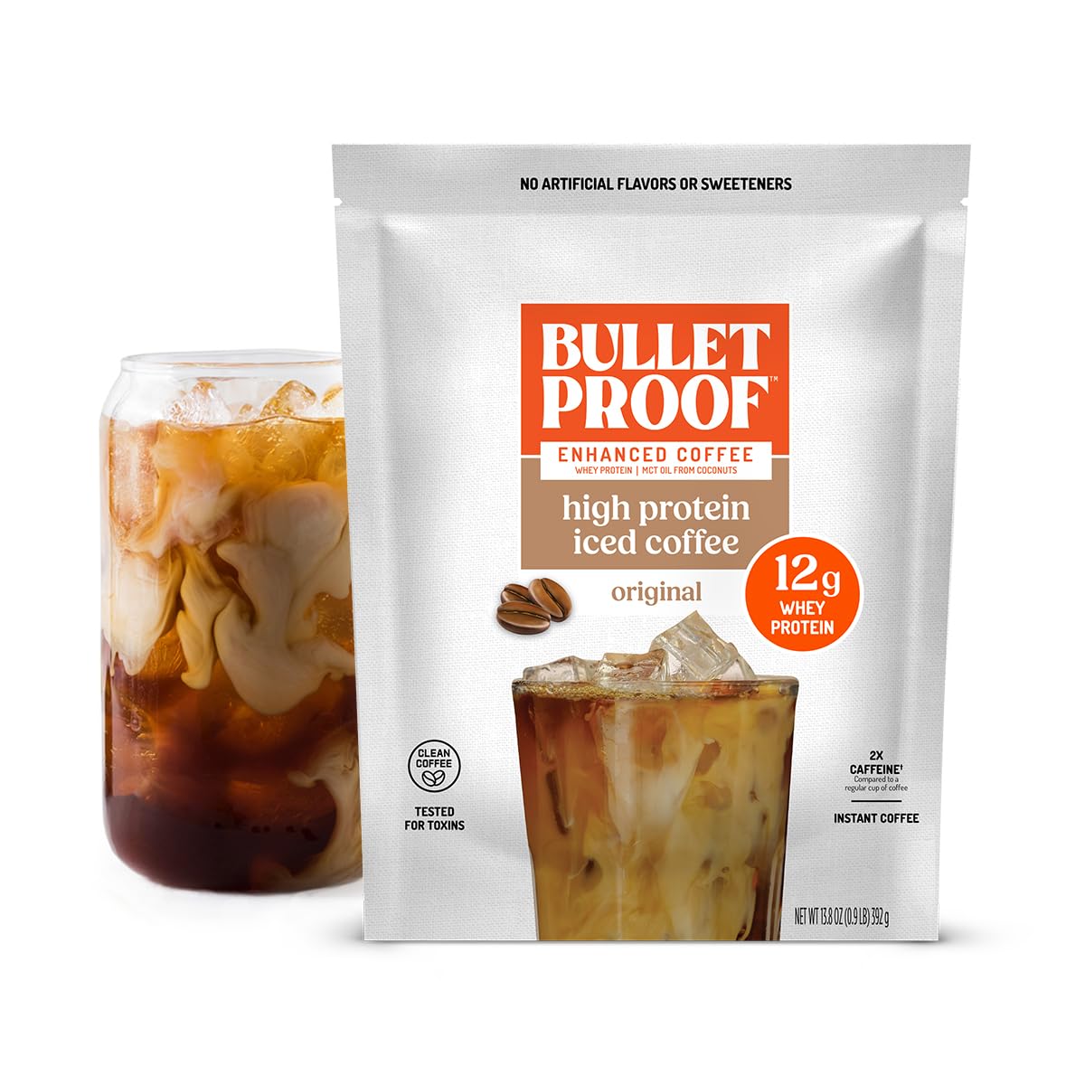 Bulletproof front packaging showing product name and servings for quick selection