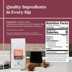 Bulletproof Maximizer with whole beans and botanical ingredients for transparency