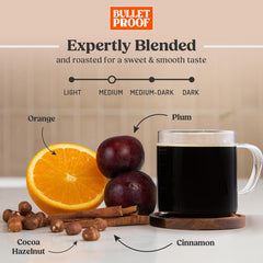 Bulletproof coffee pouring into a cup showcasing rich color and appealing crema