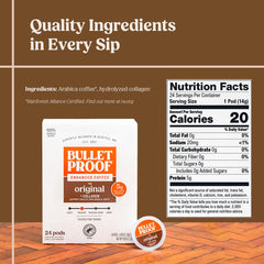 Bulletproof single-serve pod close-up displaying capsule detail and easy-use design