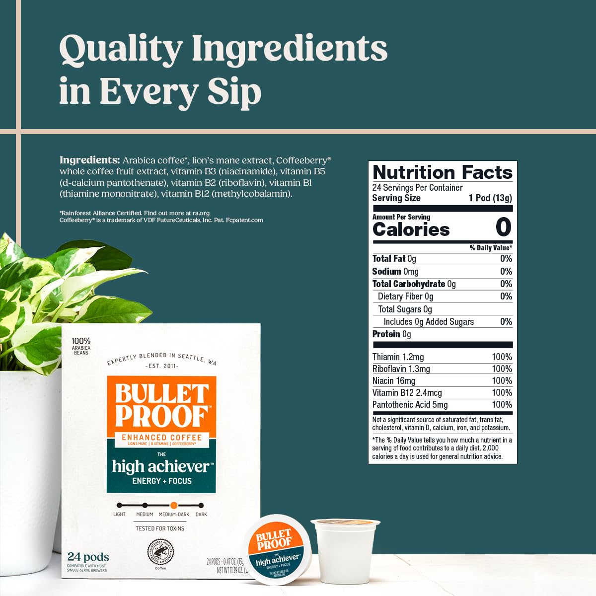 Bulletproof pod closeup texture highlighting sturdy design for reliable brewing benefit