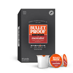 Bulletproof front box showing The Mentalist packaging and clean-tested benefit