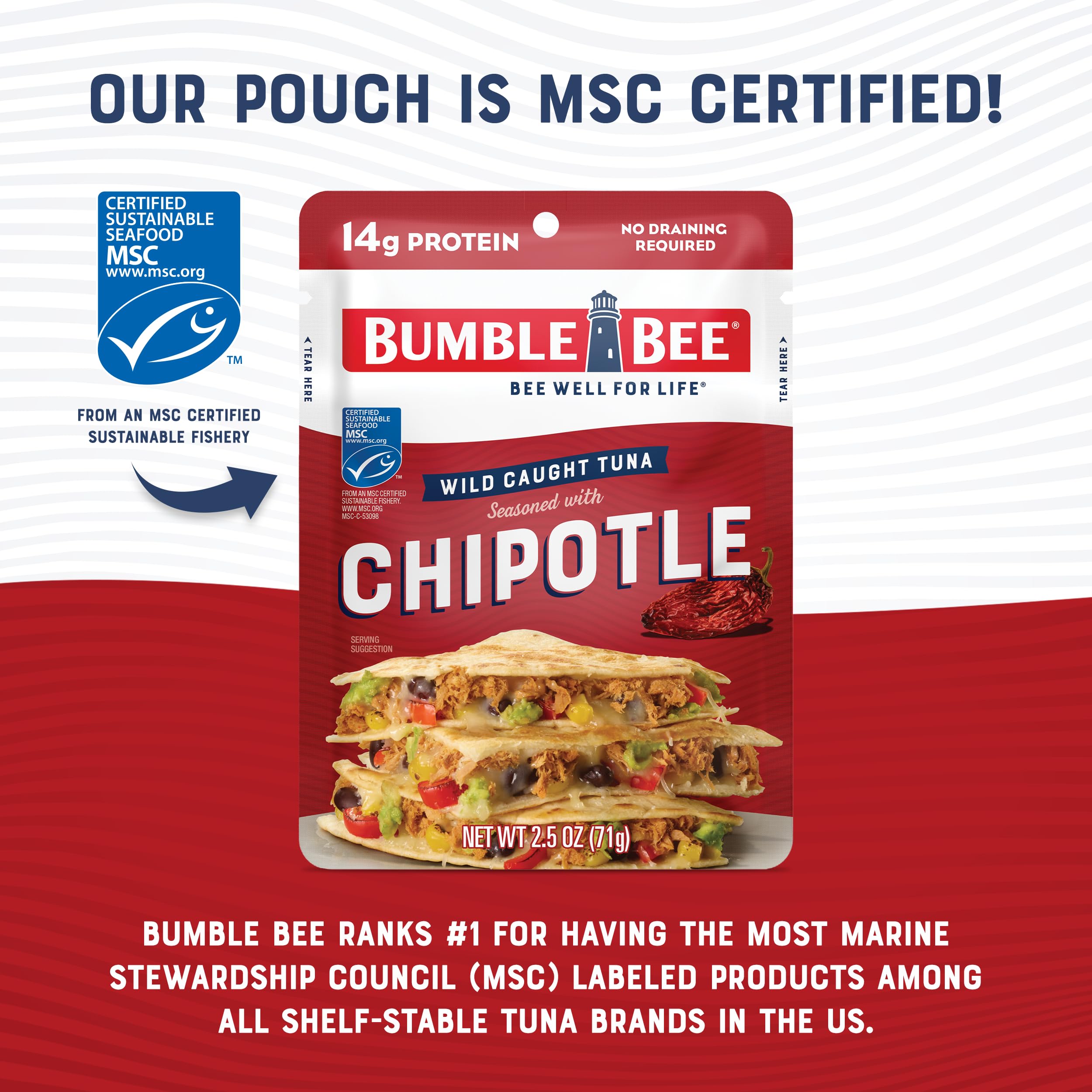 Bumble Bee tuna used in a wrap demonstrating easy portable meal option