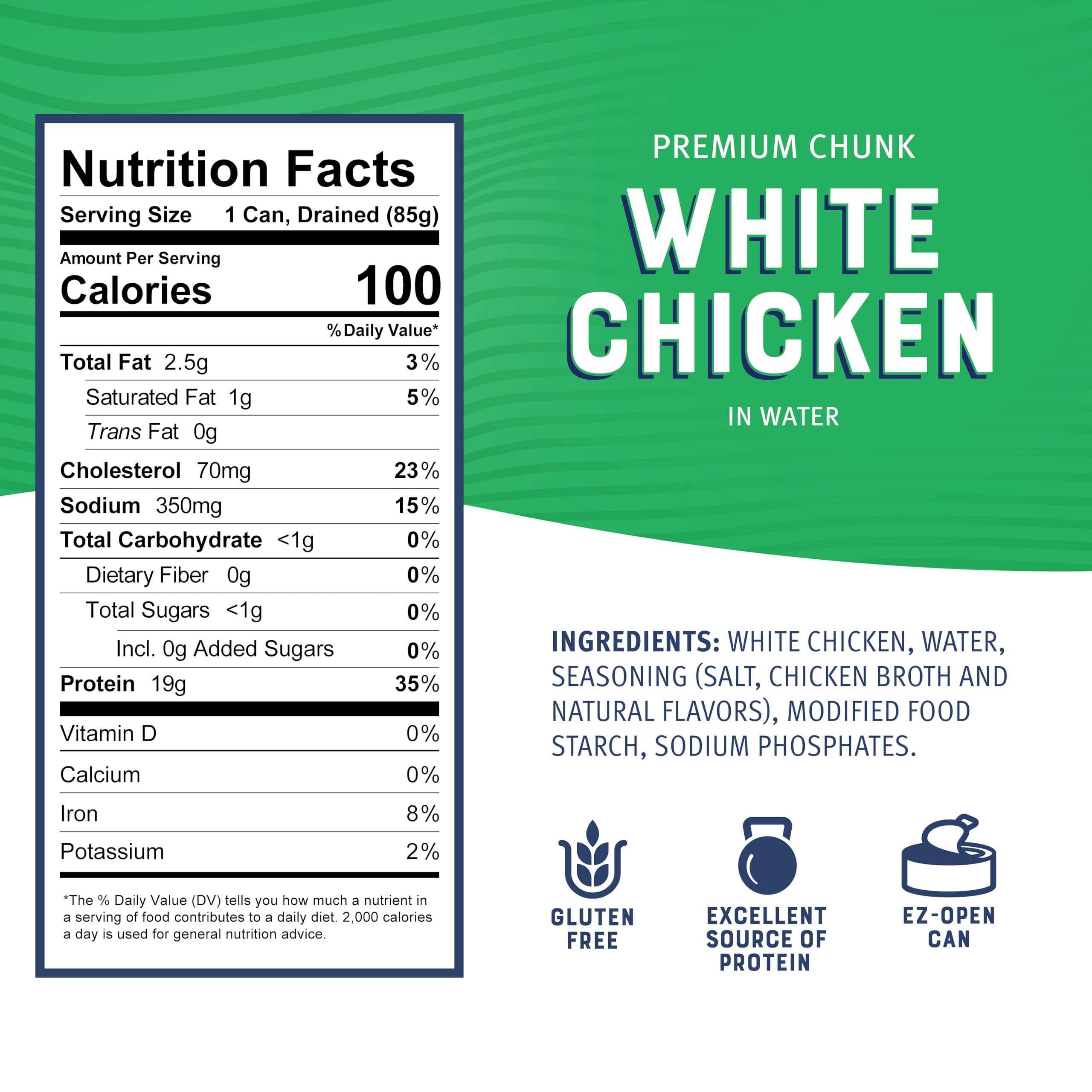 Close-up texture of Bumble Bee chicken chunks highlighting moist, firm pieces for better mouthfeel