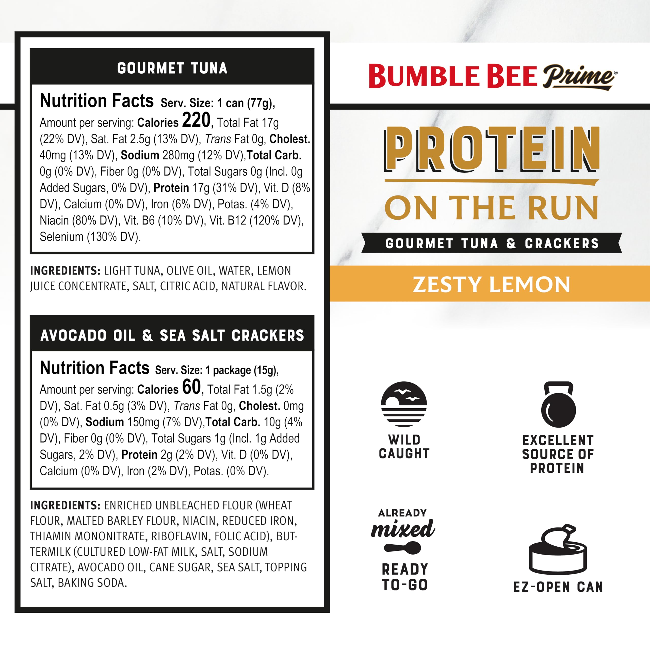 Bumble Bee olive oil and sea salt cracker detail highlighting crunch