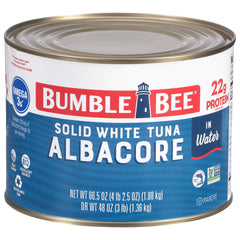 Bumble Bee front of can showing 66.5 oz bulk packaging and clear labeling benefit convenience