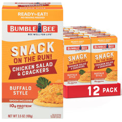 Bumble Bee front packaging showing buffalo chicken salad kit, convenient snack