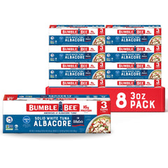 Bumble Bee front packaging showing 24-count pack and product name, convenient pantry storage
