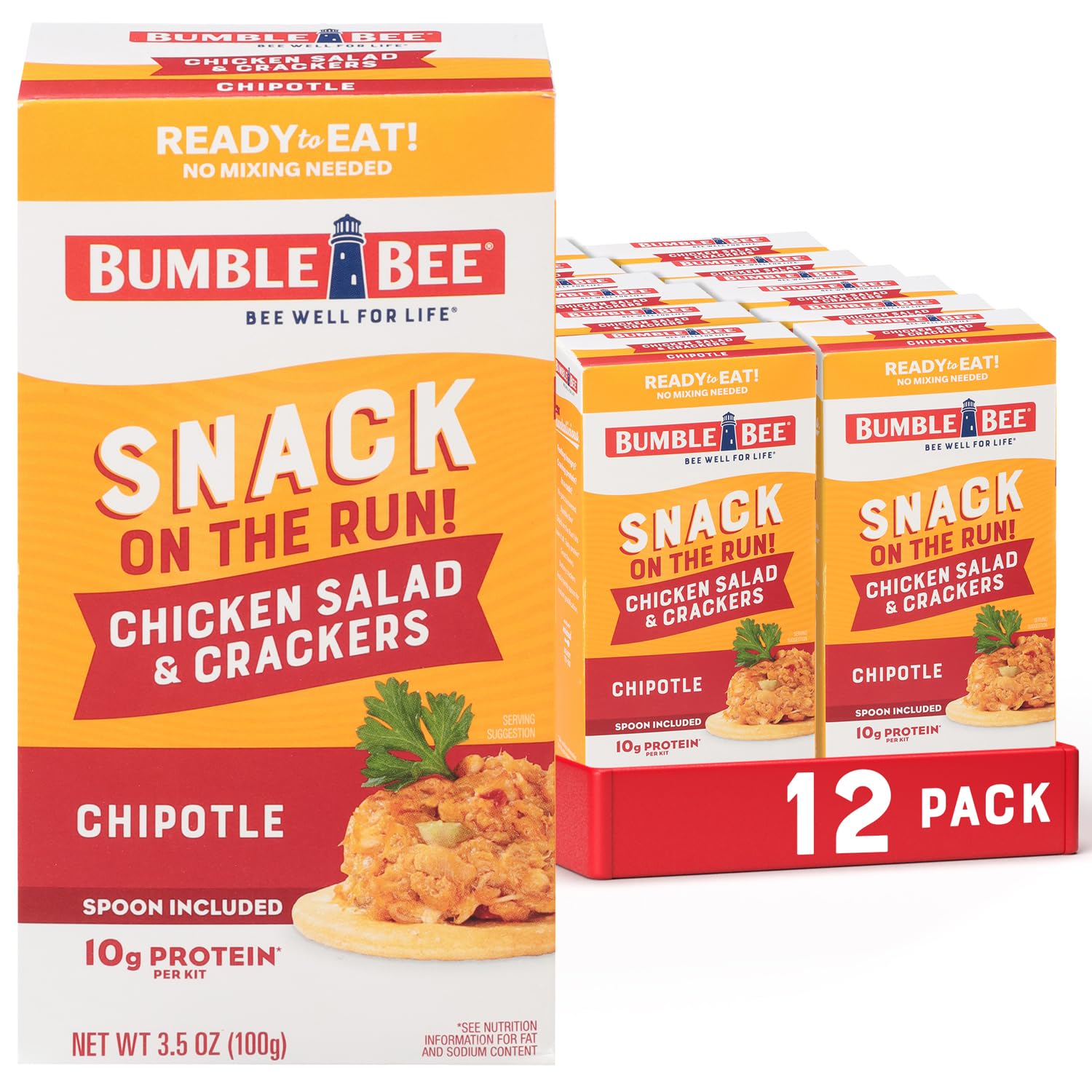 Bumble Bee front packaging showing chipotle chicken salad kit convenience