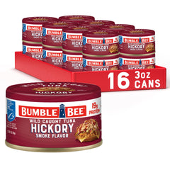 Bumble Bee front packaging showing 16-pack convenience and smoky flavor benefit