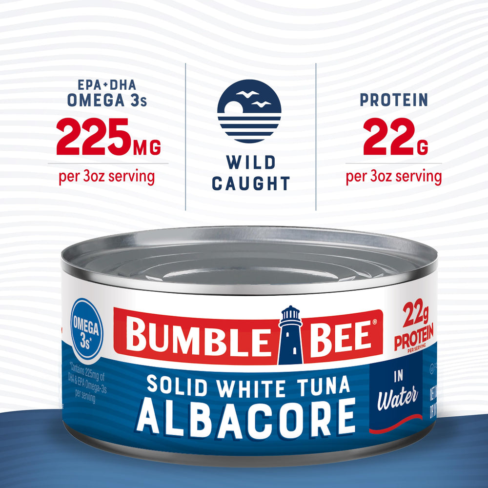 Bumble Bee open can with large albacore flakes, ready to eat benefit