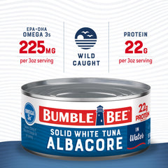 Bumble Bee open can with large albacore flakes, ready to eat benefit