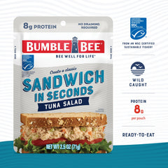 Bumble Bee open pouch with tuna salad ready to eat for quick meals