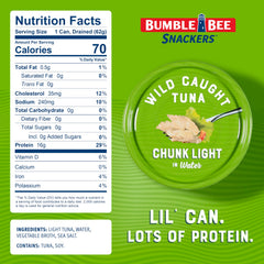 Bumble Bee pop-top open can ready to eat, convenient no-opener access